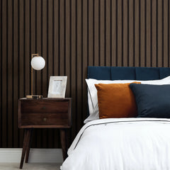 Contemporary Wood Slat Walnut