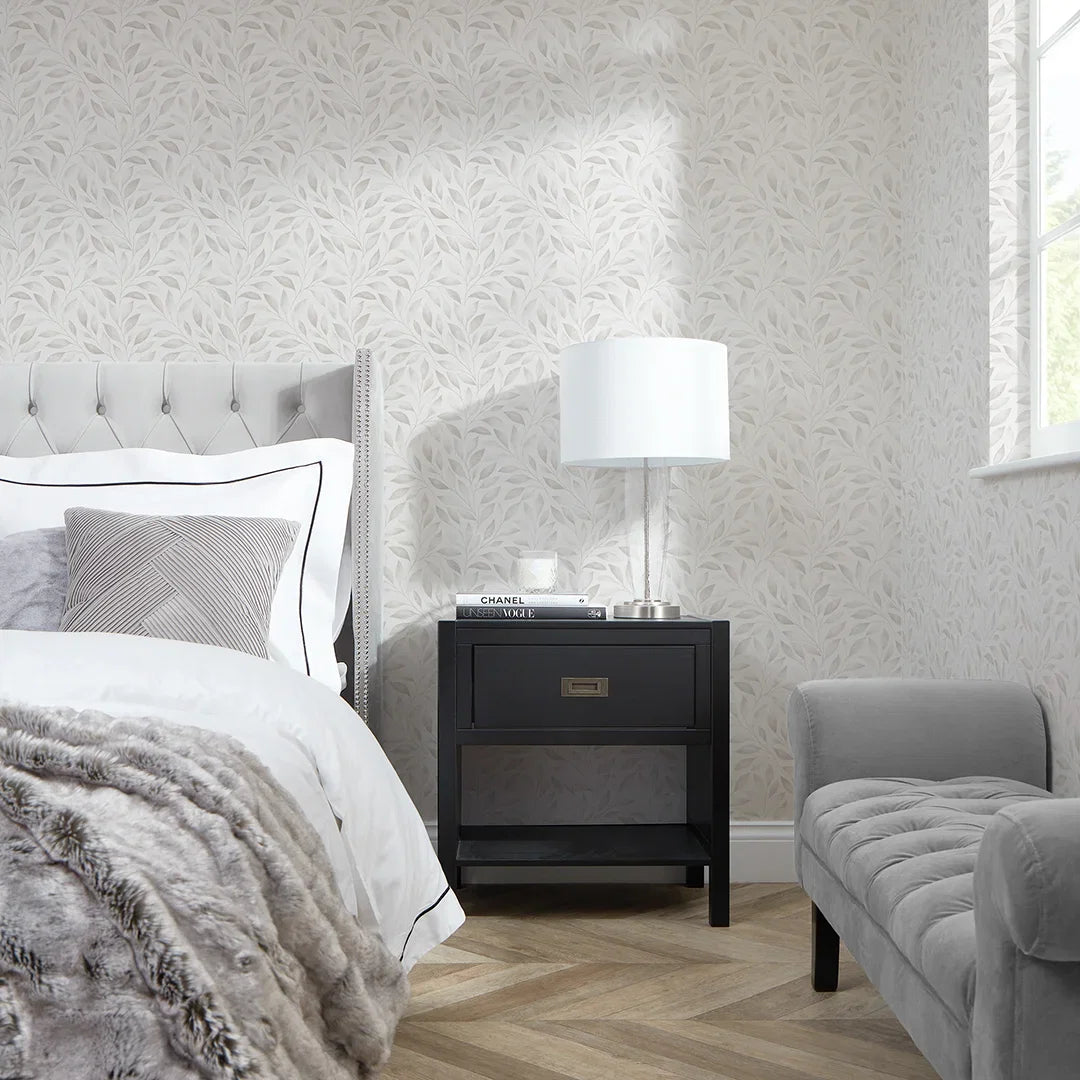 Gentle Vines Wallpaper in Soft Greys