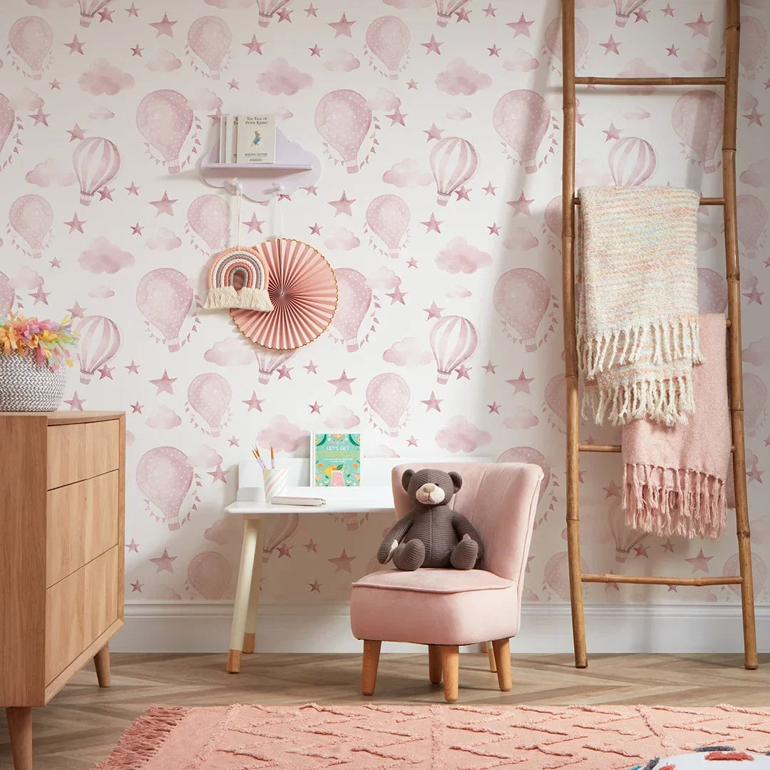 The Great Adventure Wallpaper in Pink and White