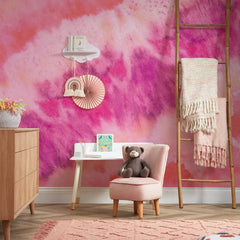 Totally Tie Dye Full Wall Mural in Bright Pinks