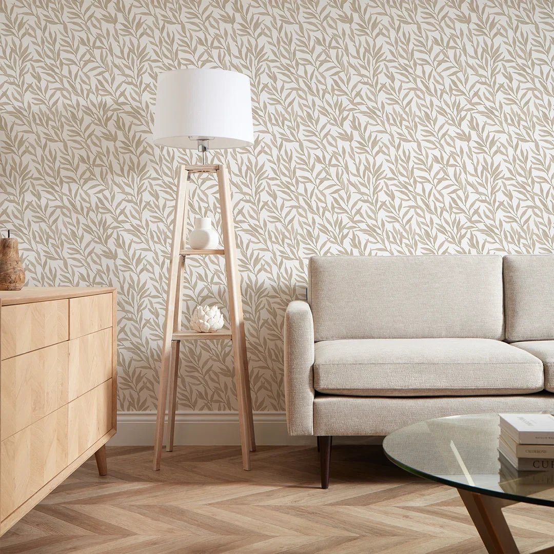 Willow Leaf Wallpaper in Natural