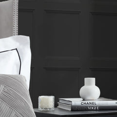 Classic Wood Panel Wallpaper in Charcoal