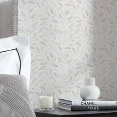 Gentle Vines Wallpaper in Soft Greys