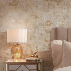 Olympia Industrial Wallpaper in Ivory and Gold