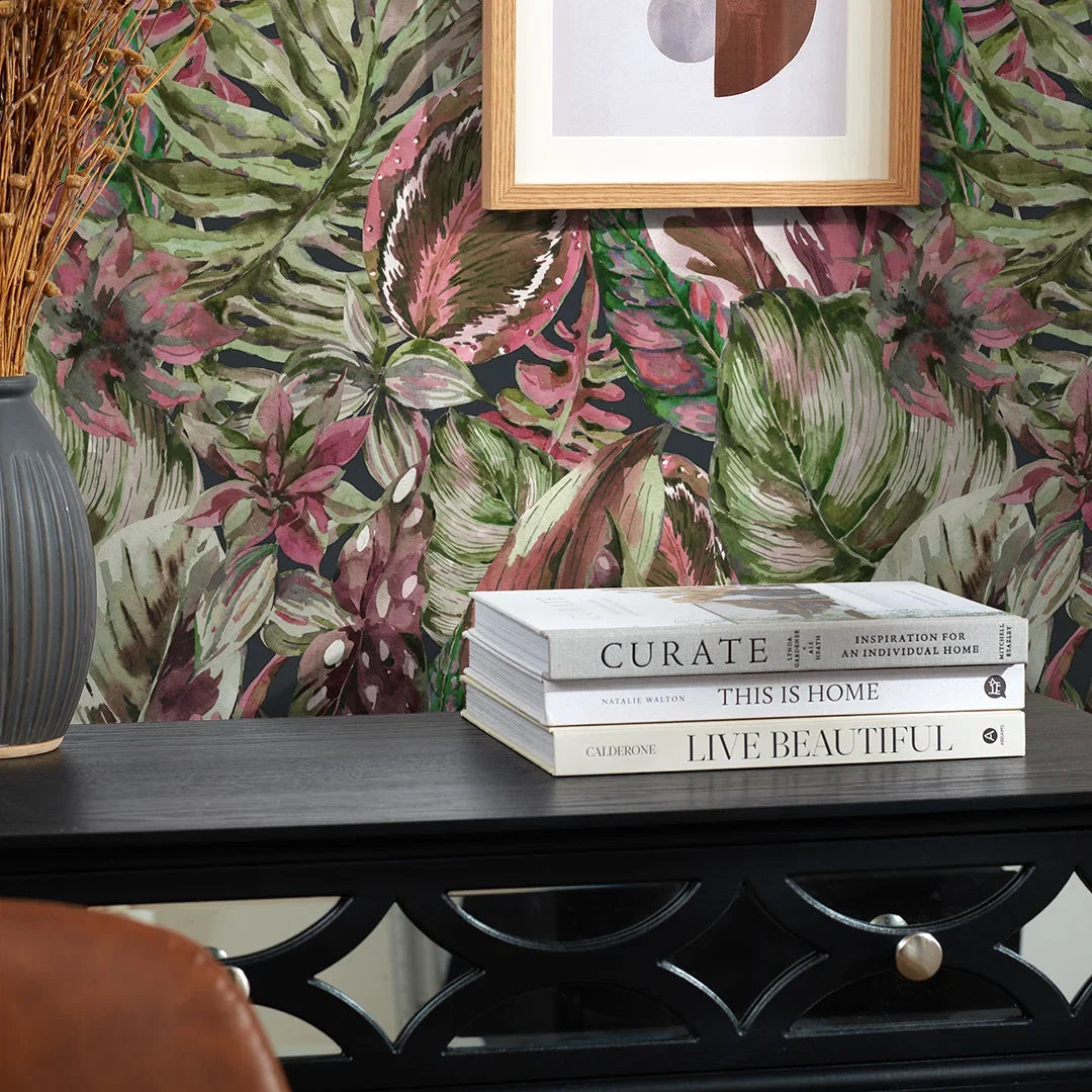 Jungle Fever Wallpaper in Pink and Green