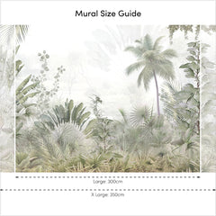 Lush Jungle Full Wall Mural in Green