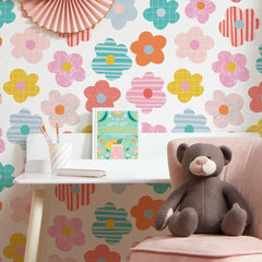 Miss Daisy Wallpaper in Multicoloured Brights