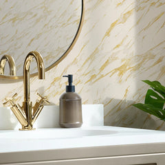 Modern Marble Wallpaper in Cream with Gold Effect