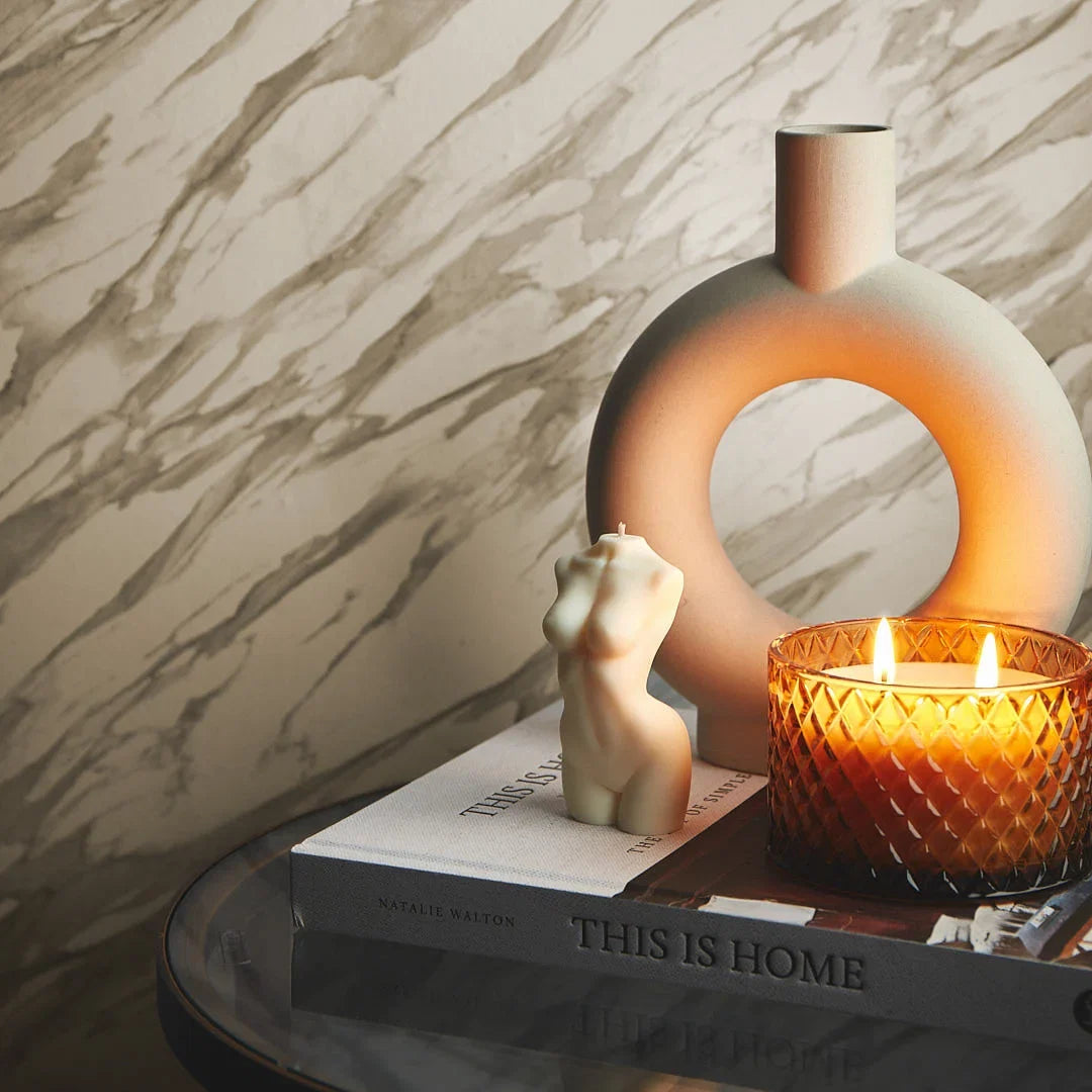 Modern Marble Wallpaper in shades of Cream