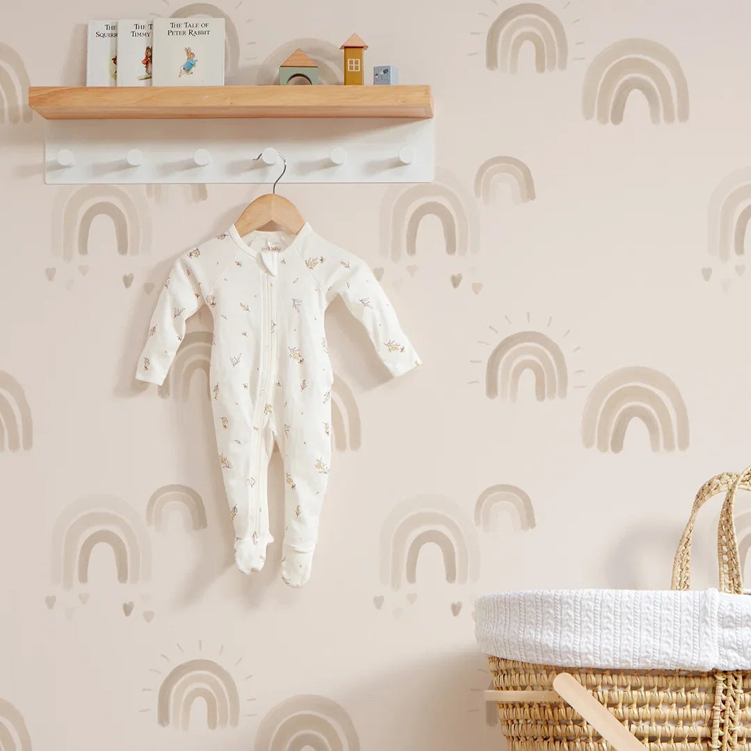 Painting Rainbows Wallpaper in Neutral