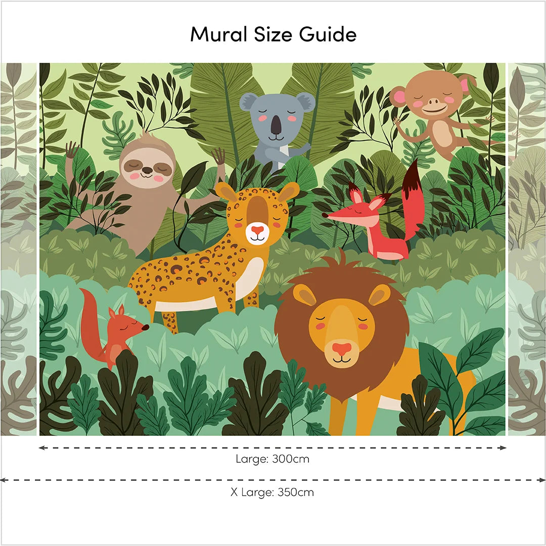 Rumble in the Jungle Full Wall Mural in Multicoloured