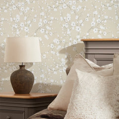 Spring Blossom Wallpaper in Cream