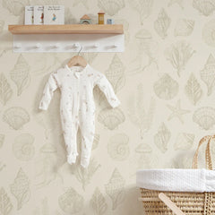 Summer Seashells Wallpaper in Neutrals