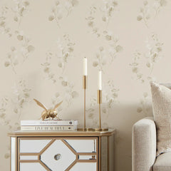 Trailing Eucalyptus Wallpaper in Sandstone