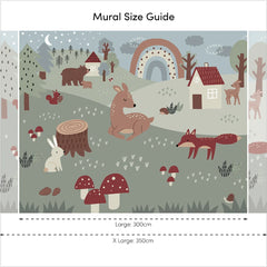 Walk In The Woods Full Wall Mural in Multicoloured