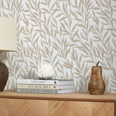 Willow Leaf Wallpaper in Natural
