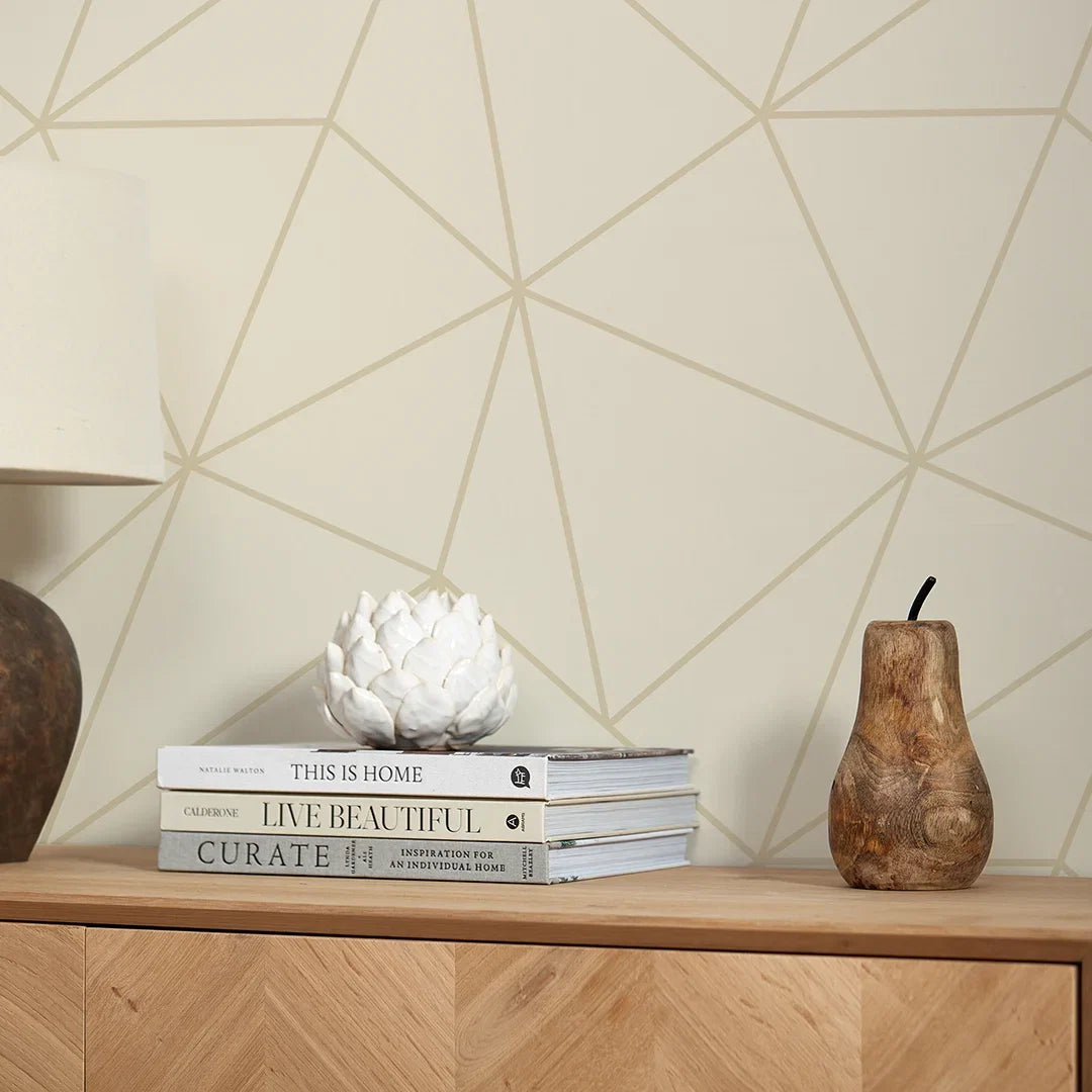 Zara Wallpaper in Mushroom and Cream
