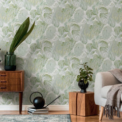 Exotic Oasis Wallpaper in Green