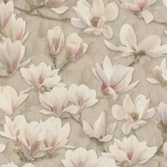 Gentle Blossoms Wallpaper in Pink on Cream