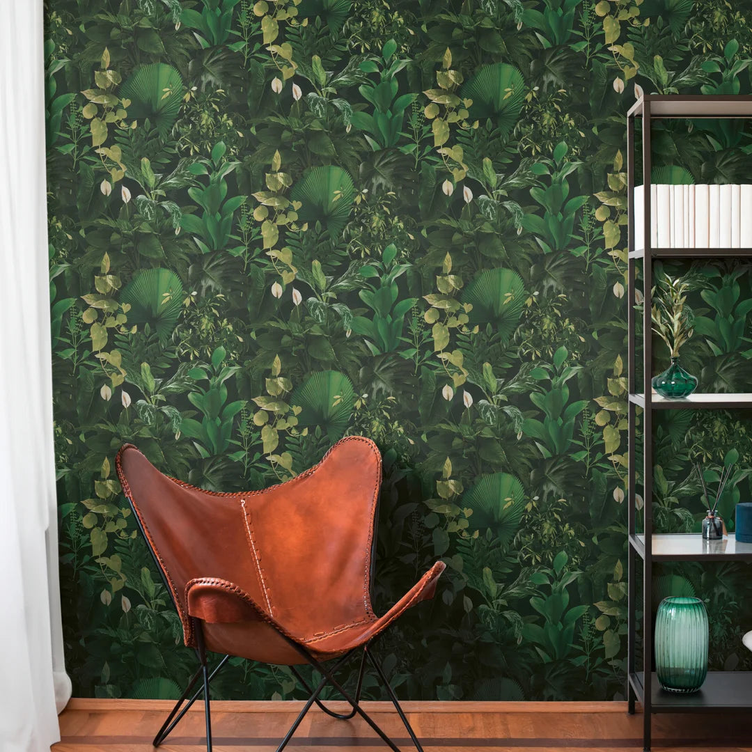 Indoor Oasis Wallpaper in Green