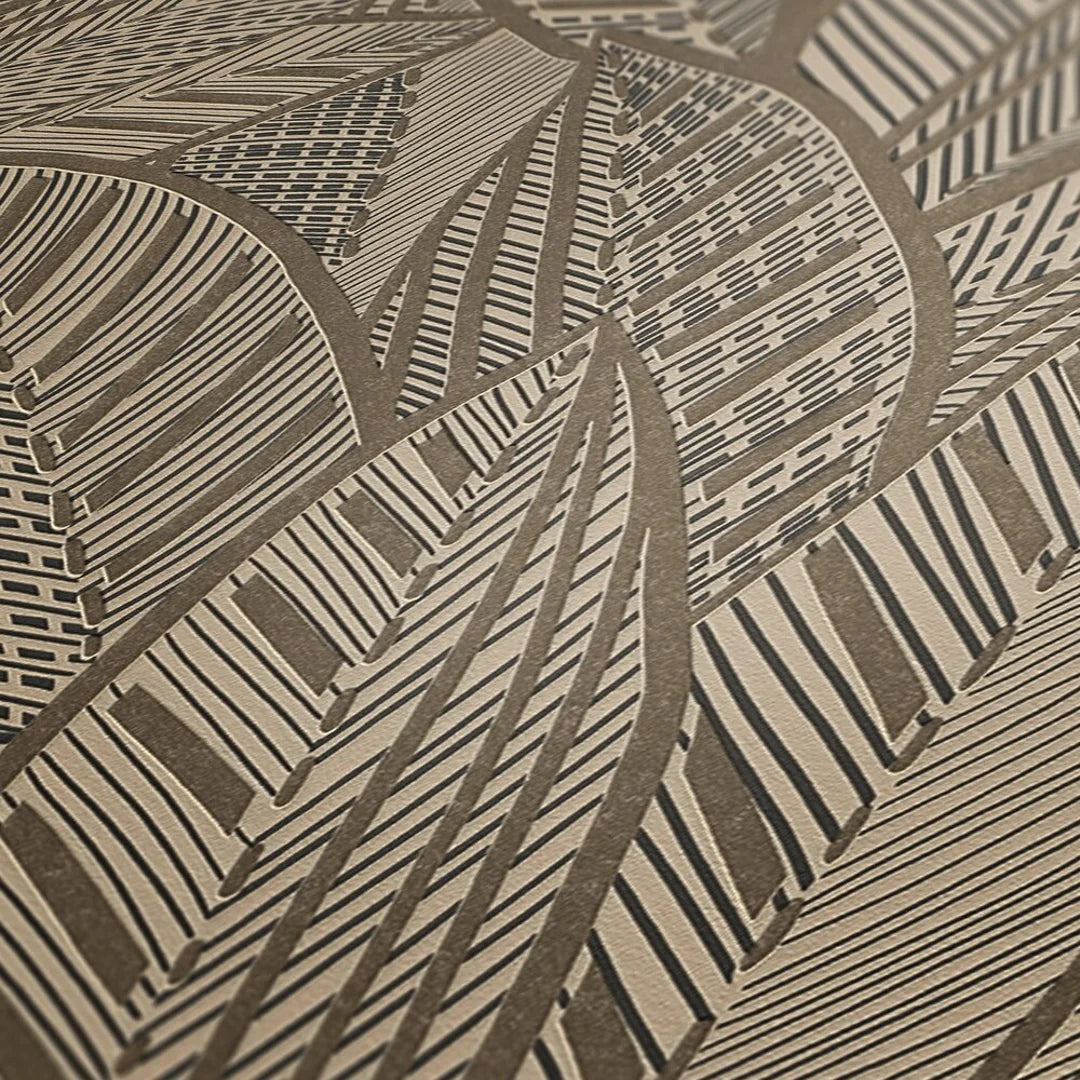 Sketched Feathers Wallpaper in Beige