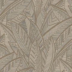 Sketched Feathers Wallpaper in Beige