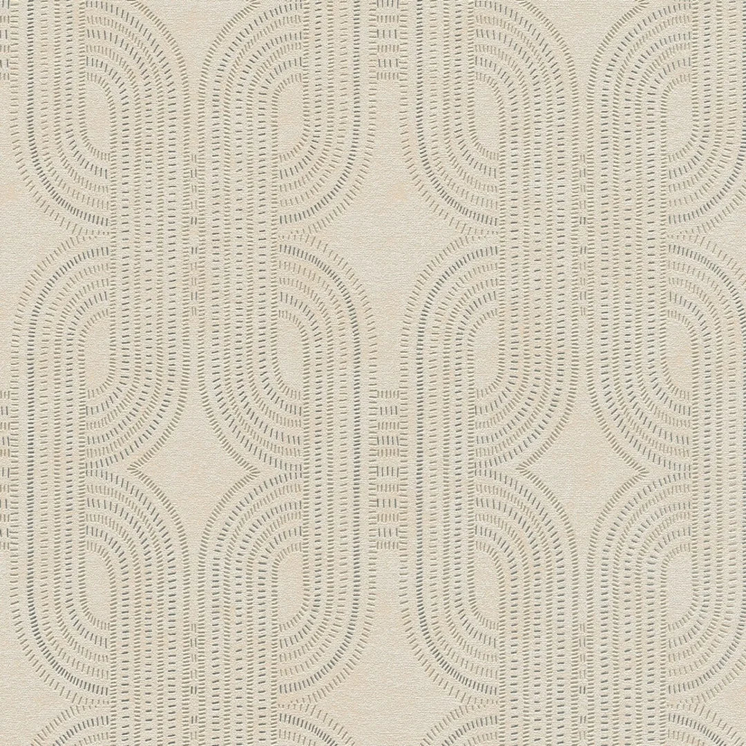 Woven Deco Wallpaper in Beige