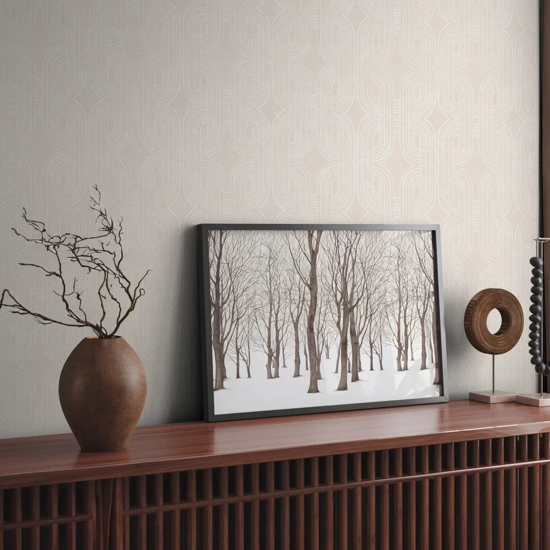 Woven Deco Wallpaper in White