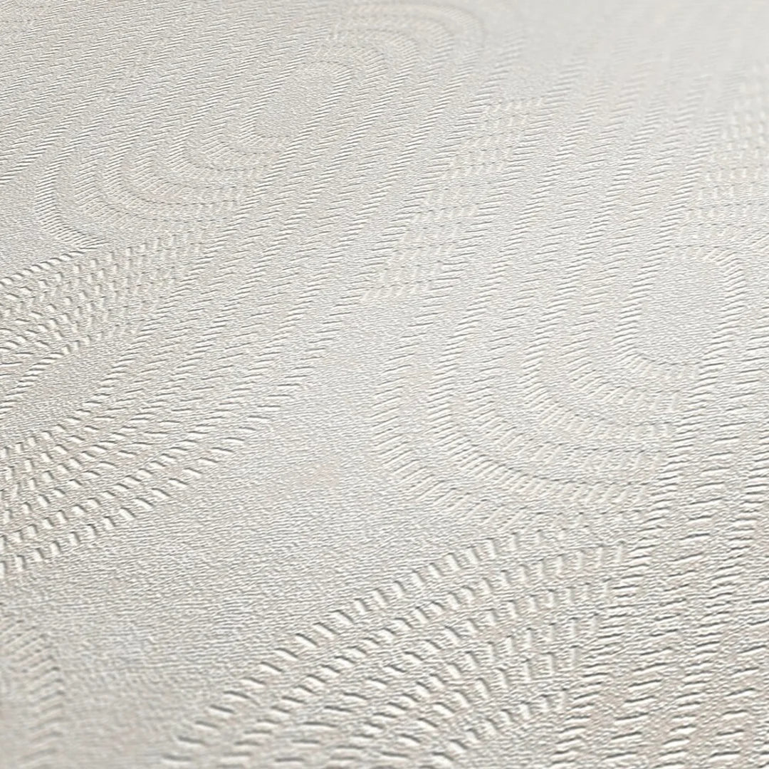 Woven Deco Wallpaper in White