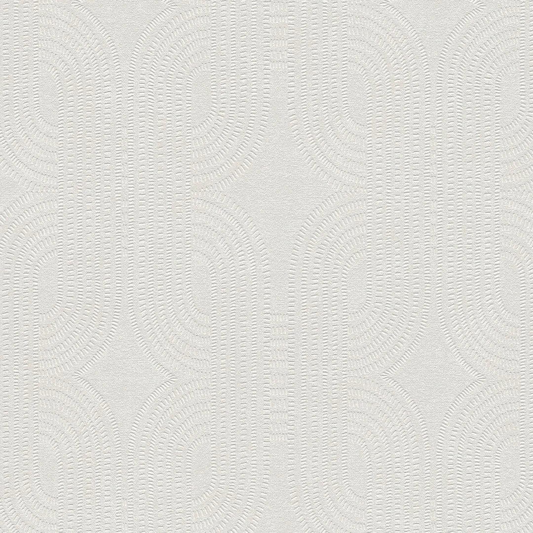 Woven Deco Wallpaper in White