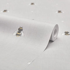Bumble Bee Wallpaper in Grey