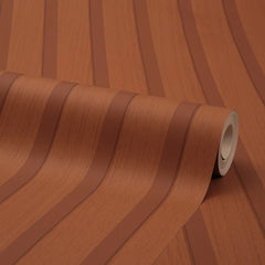 Contemporary Wood Slat Wallpaper in Terracotta