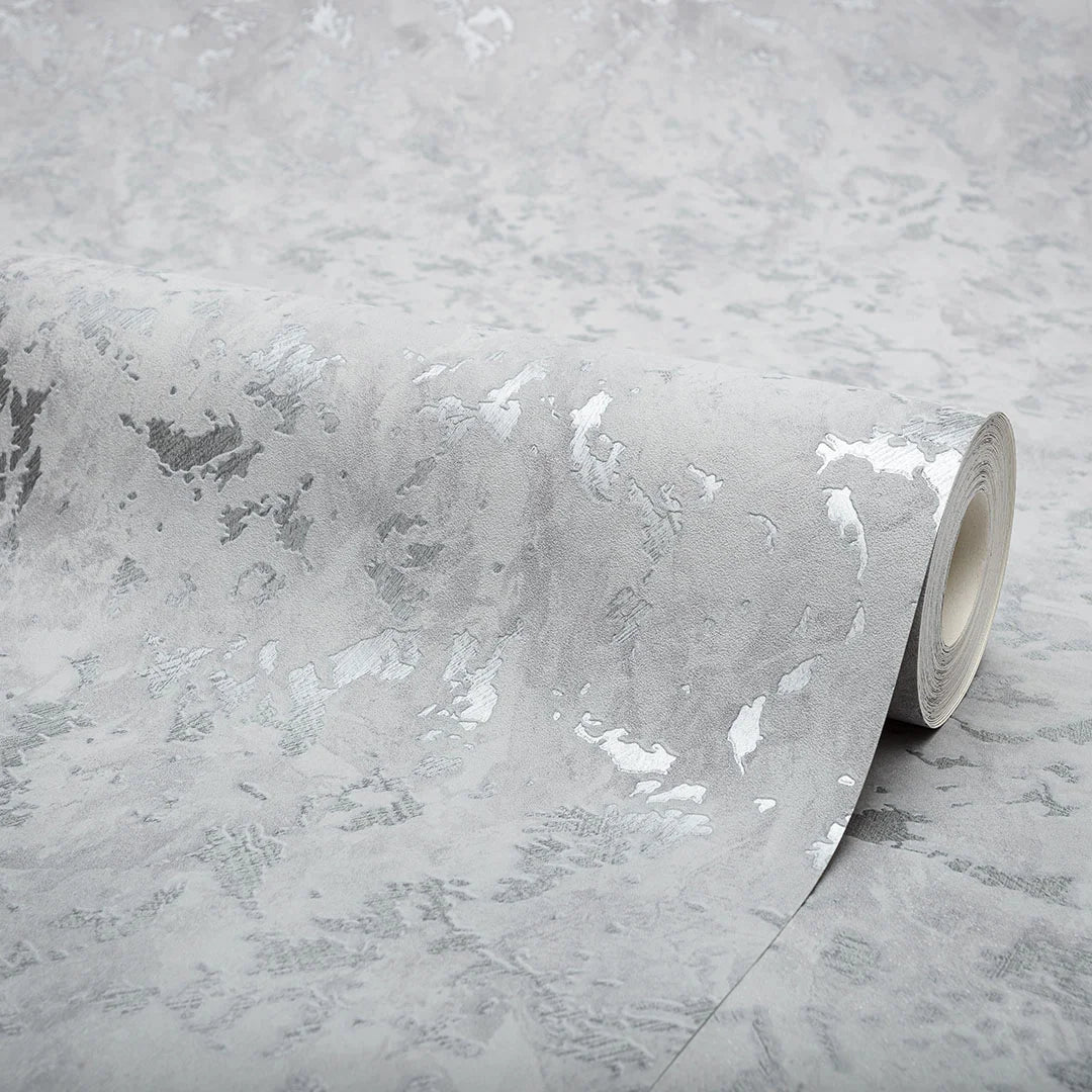 Element Industrial Metallic Wallpaper in Silver