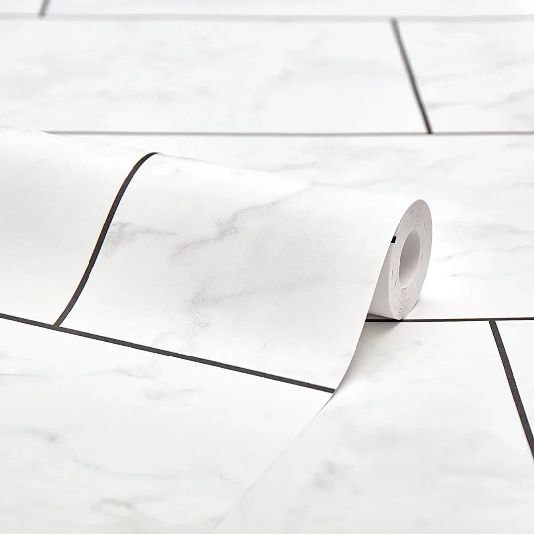 Florence Marble Wallpaper in Charcoal Grey