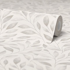 Gentle Vines Wallpaper in Soft Greys