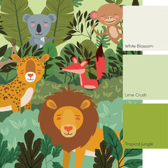 Rumble in the Jungle Full Wall Mural in Multicoloured
