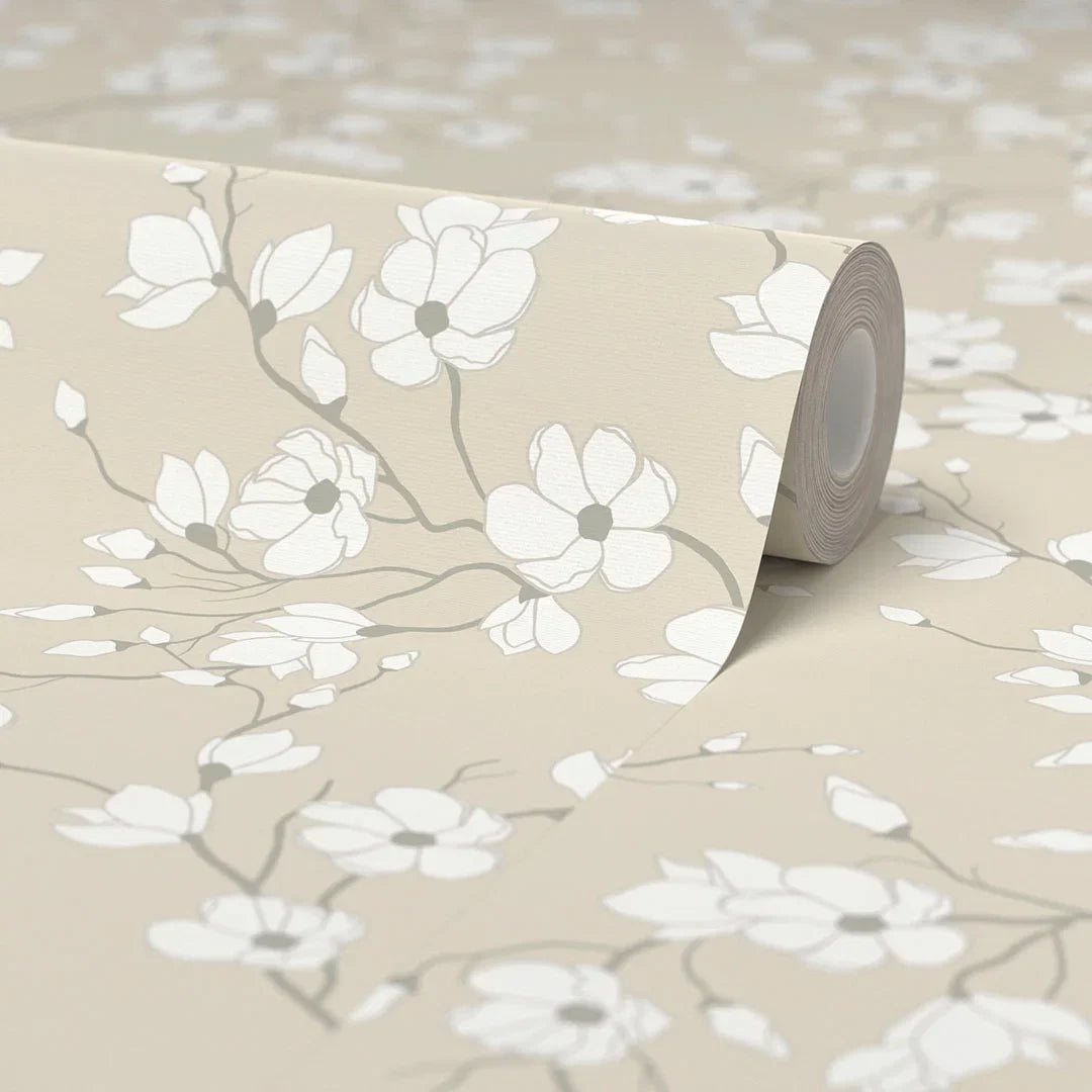 Spring Blossom Wallpaper in Cream