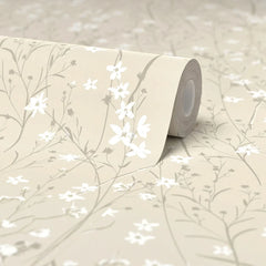 Summer Meadow Wallpaper in Cream