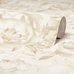 Vintage Peony Wallpaper in Warm Neutrals