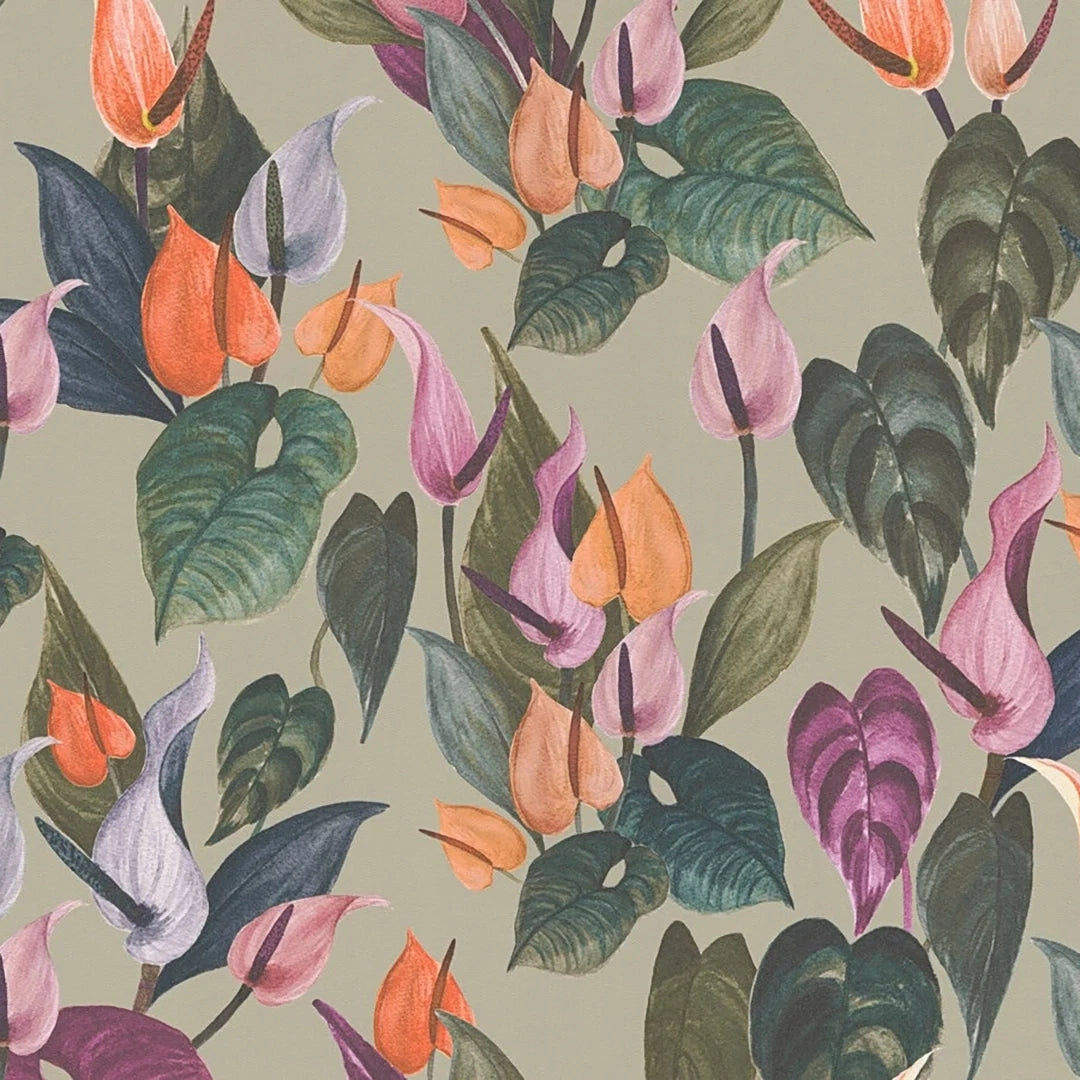 Foliage Flow Wallpaper in Green