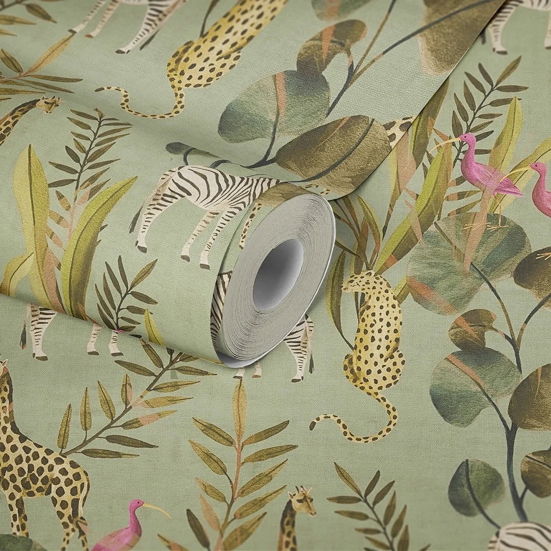 Wild Haven Wallpaper in Green