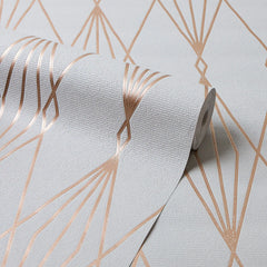 Luxe Lineage Wallpaper in Grey and Copper