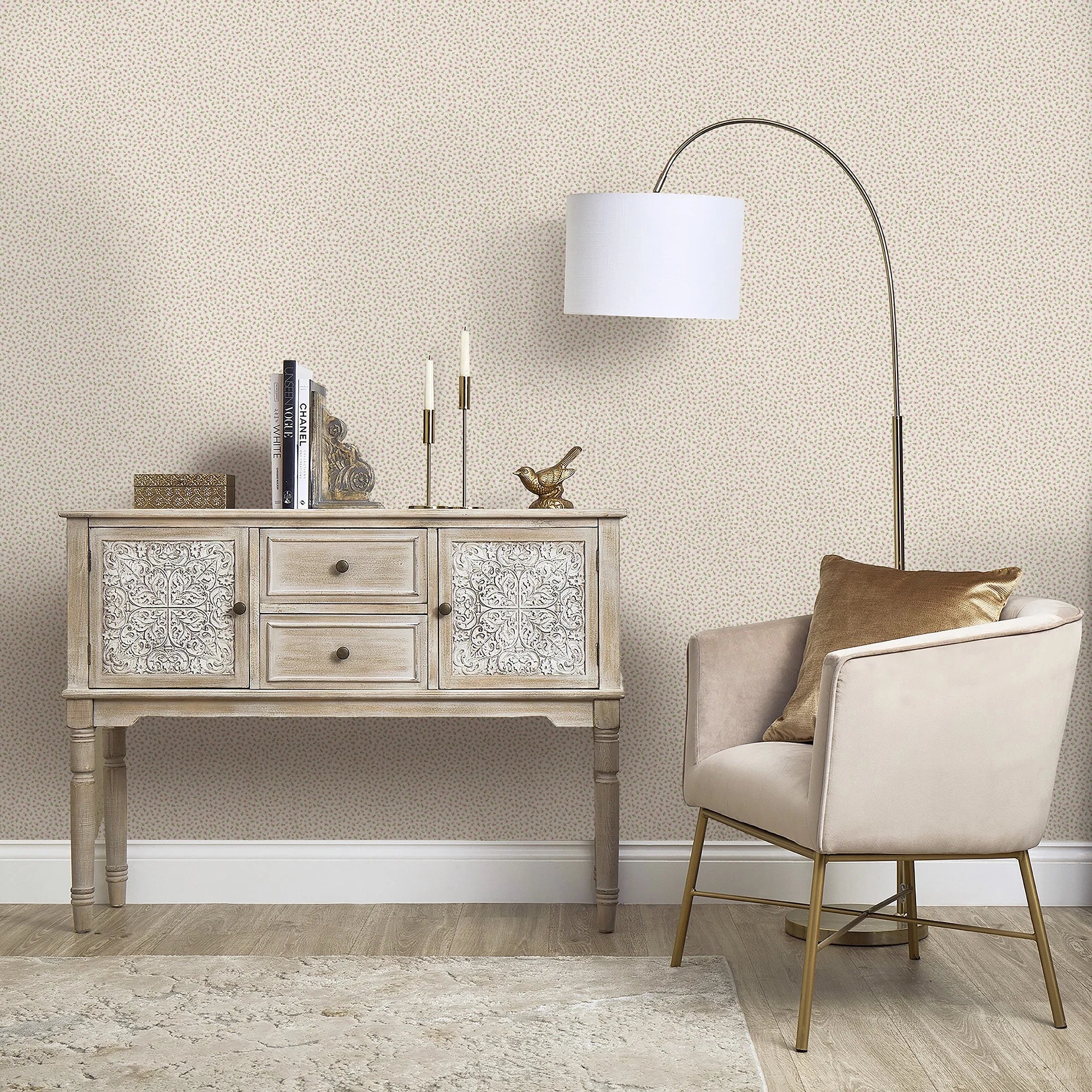 Apple Blossom Wallpaper in Cream
