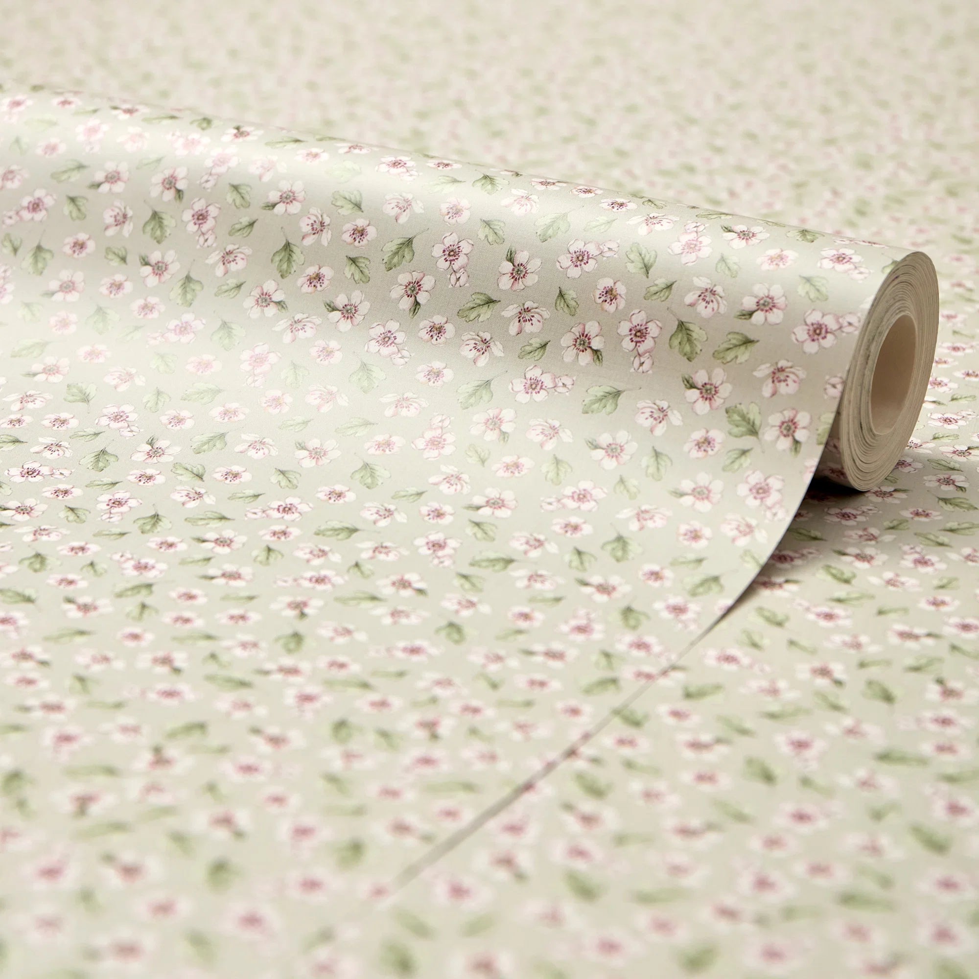 Apple Blossom Wallpaper in Soft Sage