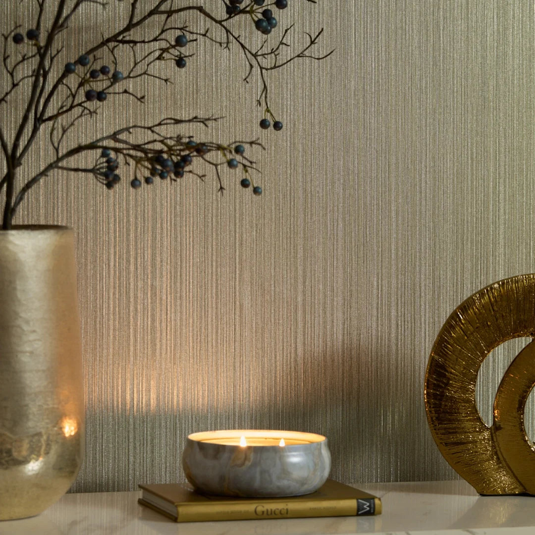 Aurous Metallic Wallpaper in Gold and Silver