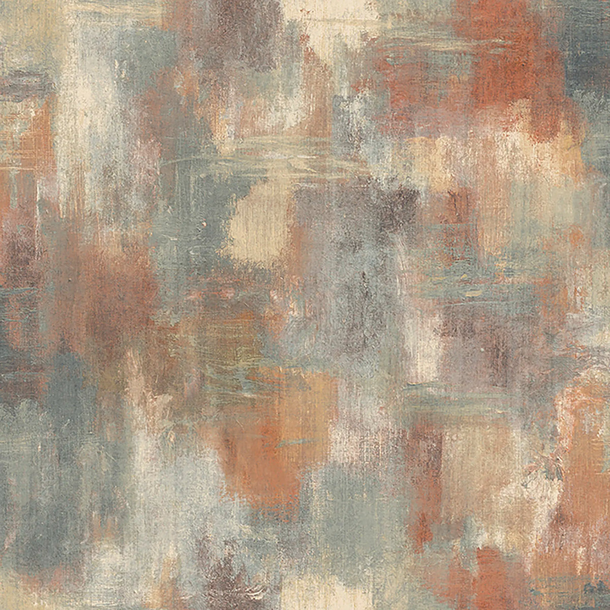 Hazy Fusion Wallpaper in Terracotta and Petrol
