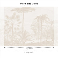 Etched Palms Full Wall Mural in Neutral