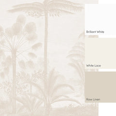 Etched Palms Full Wall Mural in Neutral