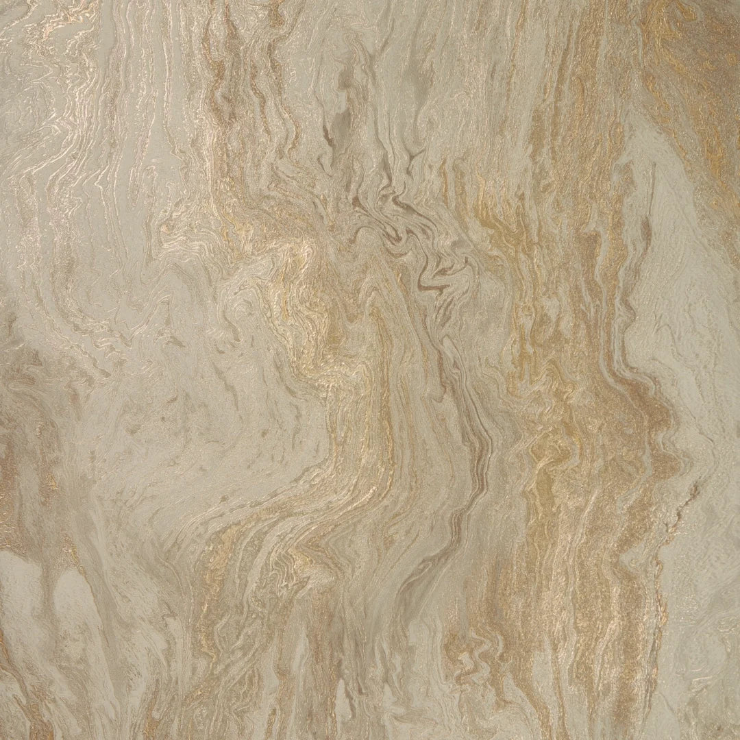 Etna Metallic Wallpaper in Taupe & Gold