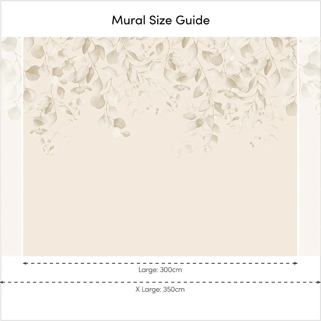 Eucalyptus Cascade Full Wall Mural in Sandstone